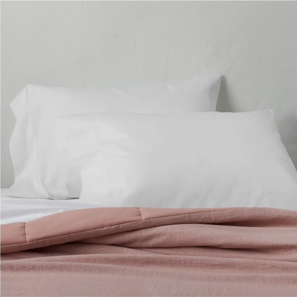 King 300 Thread Count Temperature Regulating Pillowcase Set White  Casalunaa